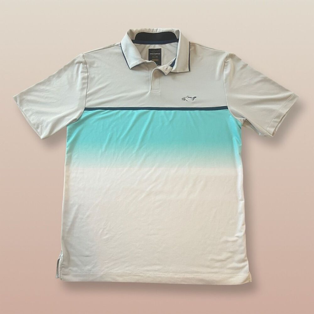 Greg Norman Men's Ombre Golf Polo Shirt Multicolor Size S Moisture-Wicking
